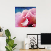 Duifjes op Roze Roze Macro Abstract Poster (Thuiskantoor)