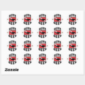 Duik Diepe Haai SCUBA Vlag Ronde Sticker (Vel)