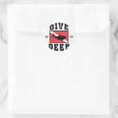 Duik Diepe Haai SCUBA Vlag Ronde Sticker (Tas)