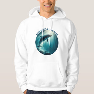 Duik diepe live gratis dolfijn hoodie