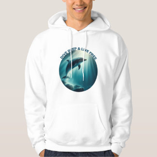 Duik diepe live gratis dolfijn hoodie