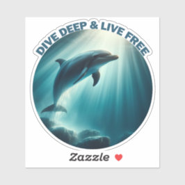 Duik diepe live gratis dolfijn sticker