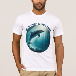 Duik diepe live gratis dolfijn t-shirt