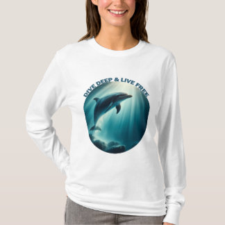 Duik diepe live gratis dolfijn t-shirt