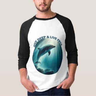 Duik diepe live gratis dolfijn t-shirt