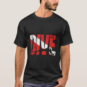 Duik Duiker naar beneden vlag Hammerhead Shark lo T-shirt