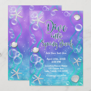 Duik in de Spring Break Under The Sea Beach Party Kaart