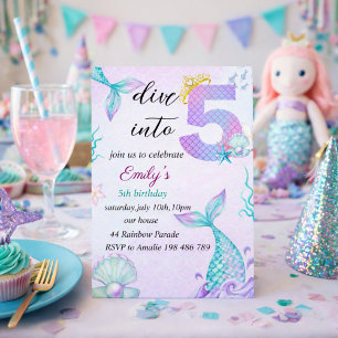 Duik in de uitnodiging voor de vijfde verjaardag v