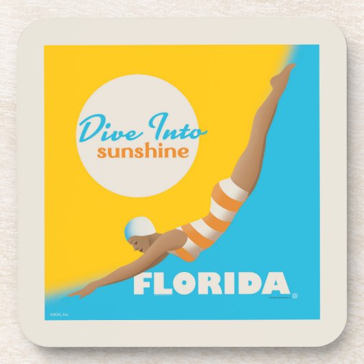 Duik in de zon | Florida Bier Onderzetter (Voorkant)