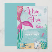 Duik in Five Mermaid Under the Zee Birthday Kaart (Voorkant / Achterkant)