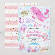 Duik in Five Under The Sea 5e verjaardag Roze