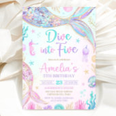 Duik in het Five Mermaid 5th Birthday Invitation Z Kaart