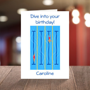  duik in je verjaardag grappige zwemwagen kaart