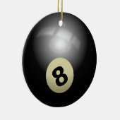Duik in nostalgie met onze 8 Ball Billiard Keramisch Ornament (Rechts)