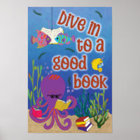Duik in op een Good Book Pun Poster