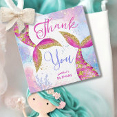 Duik in Vijf Meisjes Roze Zeemeermin 5e Verjaardag Bedankjes Labels