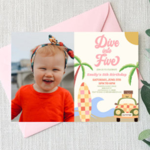 Duik in vijf Surven Afbeelding 5e verjaardagsfeest Kaart