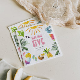 Duik in Vijf Zwembad Verjaardagsfeestje Servet