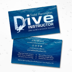 Duik instructeur - Scuba coach  Visitekaartje