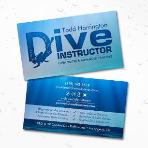 Duik instructeur - Scuba coach  Visitekaartje