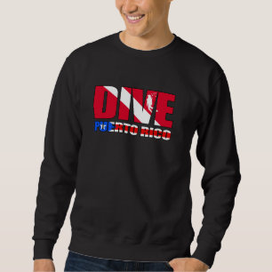 Duik Puerto Rico PR Vlag Scuba Diver Design Trui