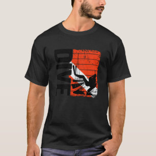 Duik Vintage Scuba Duiker Duiker Omlaag Duik Vlag T-shirt