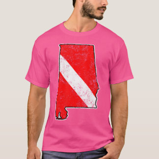  duiken Alabama Scuba Dive Vlaggetjeskaart Duiken T-shirt