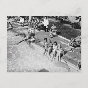 Duiken bij de Country Club, Los Angeles, 1951 Briefkaart