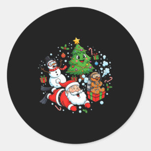 Duiken Duik Duiker Kerstman Sneeuwman Christus Ronde Sticker