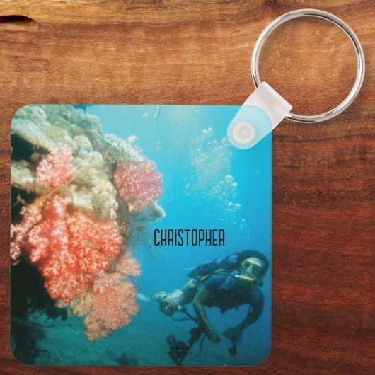 Duiken gepersonaliseerd sleutelhanger (Achterkant)