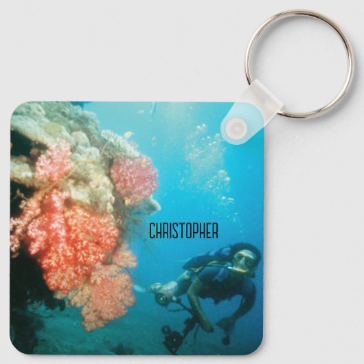 Duiken gepersonaliseerd sleutelhanger (Achterkant)