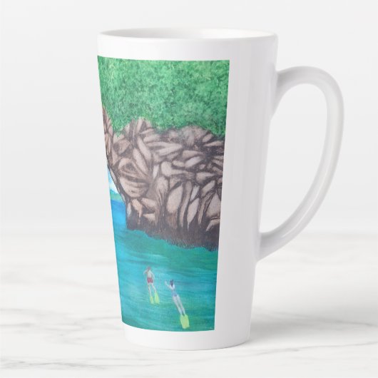Duiken in het paradijs latte mok (Rechts)
