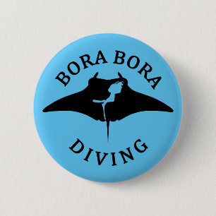 Duiken met mantaroggen bij Bora Bora Ronde Button 5,7 Cm