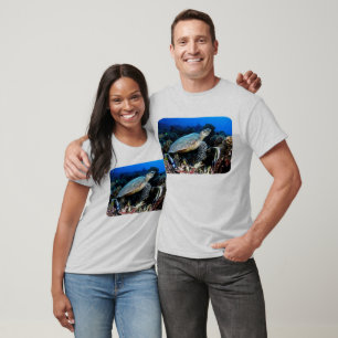 Duiken met schildpad en vis t-shirt