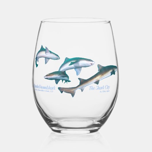 Duiken met Shark Drinkware Set Wijnglas Zonder Voet (Voorkant)