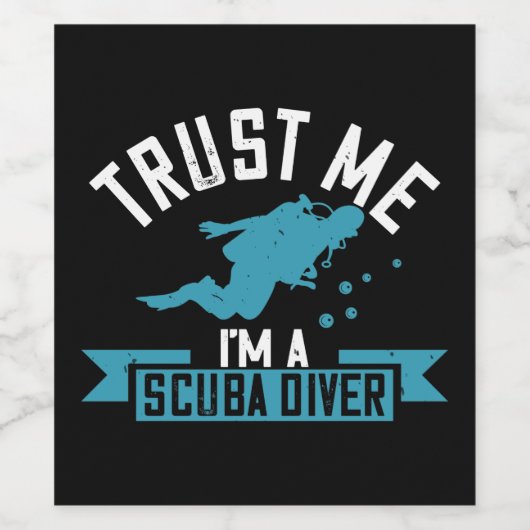 Duiken - Vertrouw me dat ik een duiker ben Wijn Etiket (Enkel label)