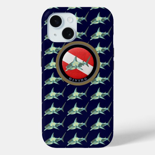 Duiken vlag haai patroon Case-Mate iPhone case (Achterkant)