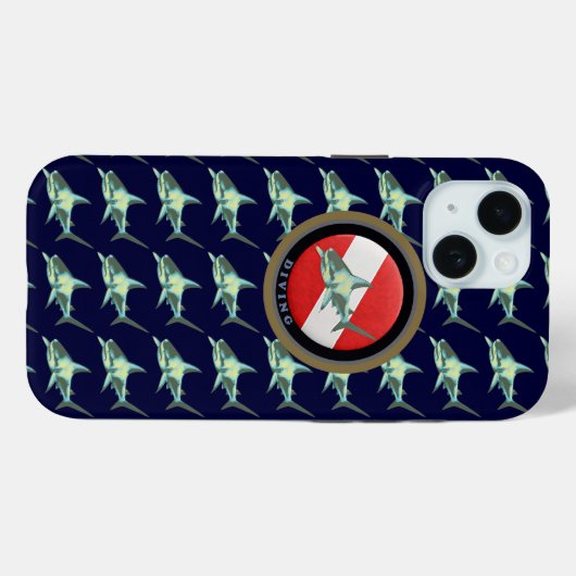 Duiken vlag haai patroon Case-Mate iPhone case (Achterkant (horizontaal))