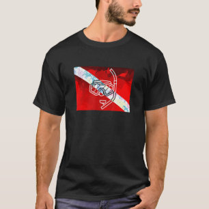 Duiken Vlag Snorkel Duikmasker Duiker Sn T-shirt