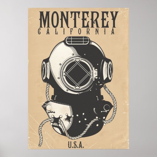duikend poster naar Monterey California Verenigde (Voorkant)
