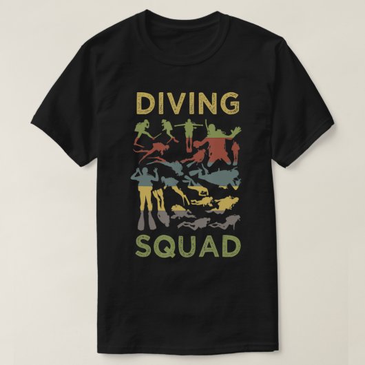Duikend vierkant duikteam Funny Scuba duiker T-shirt (Design voorkant)