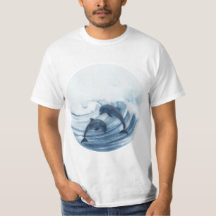 Duikende dolfijnen in het surf t-shirt