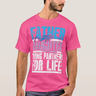 Duikende vader en dochter duikpartners voor t-shirt
