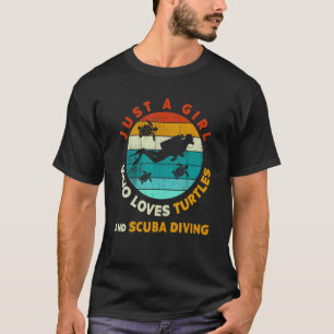 Duiker Gewoon Een Meisje Dat Schildpadden En Scuba T-shirt