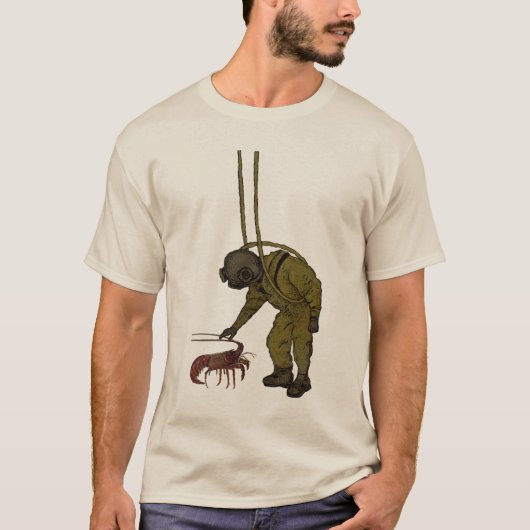 duiker met duikhelm en een laster t-shirt (Voorkant)
