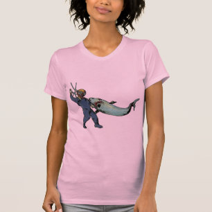  Duiker met Duikhelm Vecht tegen een Haai T-shirt