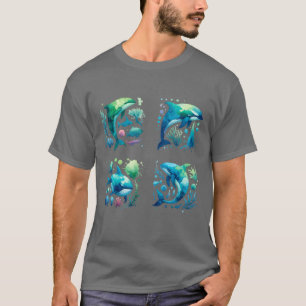 Duiker of snorkelaar walvisgroepering t-shirt