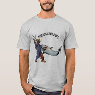duiker vecht met een haai over een kreeft URM T-shirt