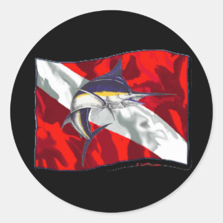 Duikers Flag Critter Collectie Ronde Sticker