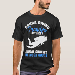 Duikgrootvader scuba net als een gewone duikers t-shirt